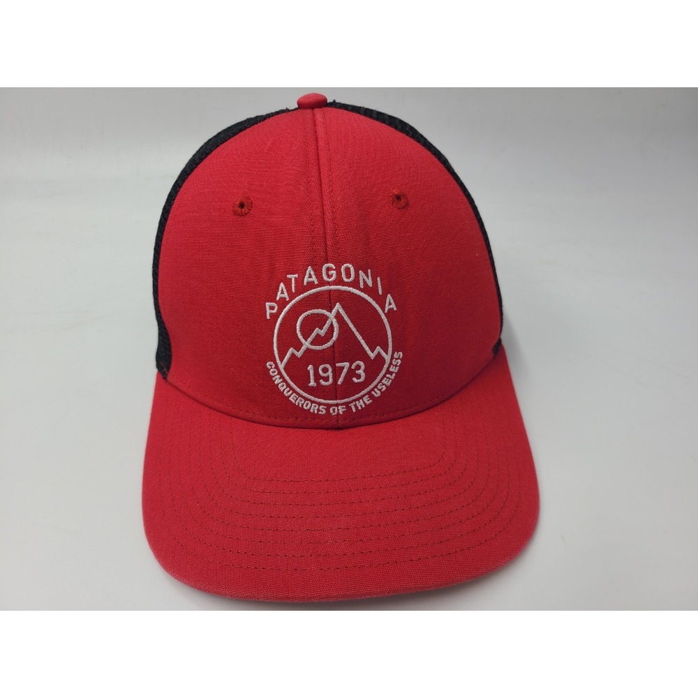Patagonia Conquerors of the Useless‎ Mesh Trucker Snapback Hat Cap Men Red Black